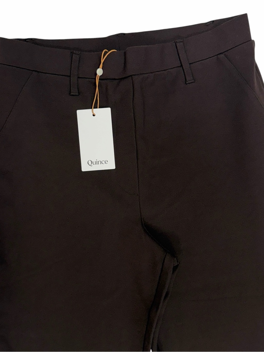 Quince Ultra Stretch Ponte Straight Leg Pants Womens Medium Espresso Brown NEW
